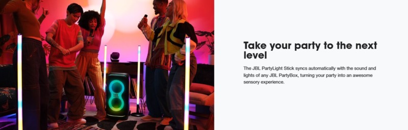 Take your party to the next level with JBL PARTYLIGHT STICK